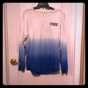 PINK ombré blue & white oversized shirt